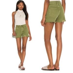 Free People sz 31 green denim Makai Cut Off shorts We the Free